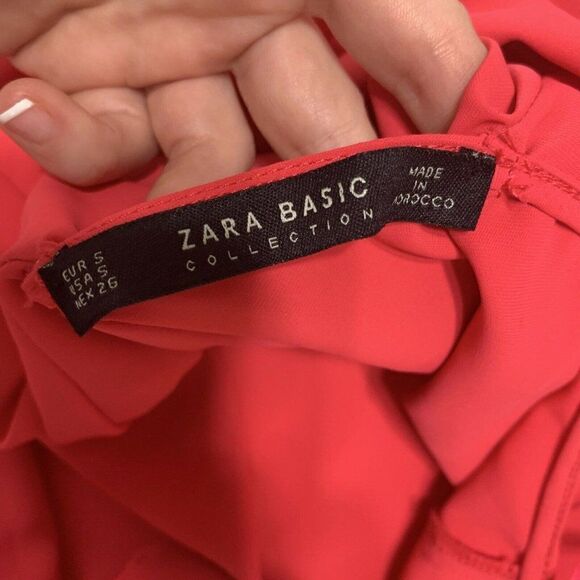 zara womens solid pink Racer back Twist tank top small - Picture 3 of 3